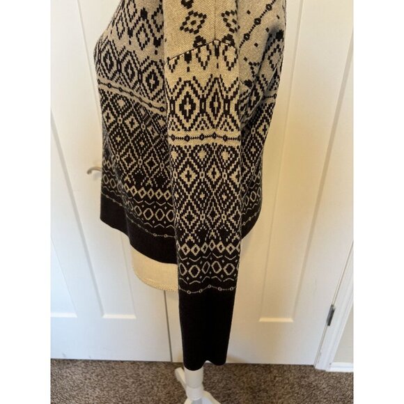NWOT Joie Womens Medium Gray Black Mock Neck Fair Isle Soft Pullover Sweater - Picture 6 of 11